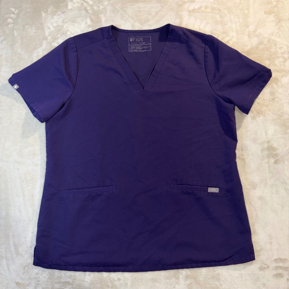 FIGS Casma Three-Pocket Scrub Top Purple V-Neck Technical Collection FW1100 L